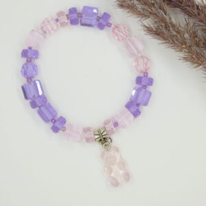 Paars gekleurde armband met kristal facetten