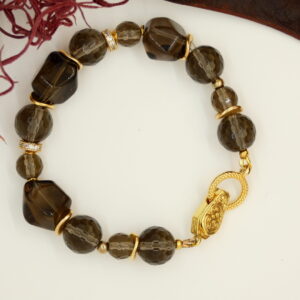 Armband met rookkwarts natuurstenen