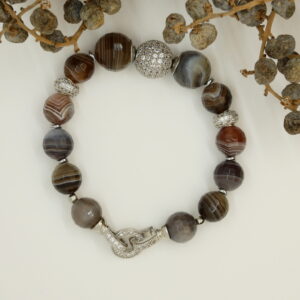Dames armband met agaat botswana natuurstenen