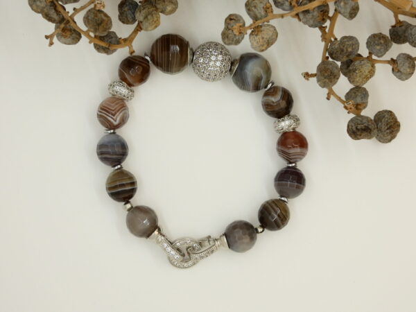 Dames armband met agaat botswana natuurstenen