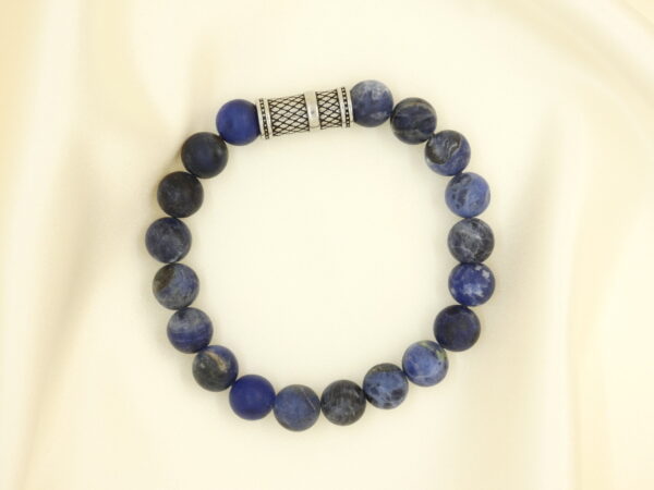 Armband met sodaliet en zilverkleurige fournituur