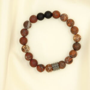 Armband met luipaard jaspis en toermalijn