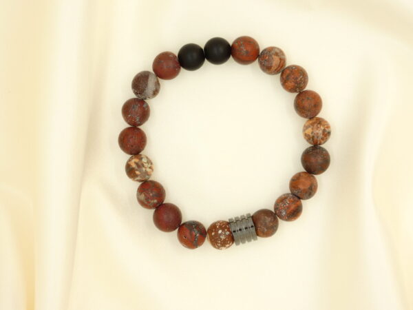 Armband met luipaard jaspis en toermalijn