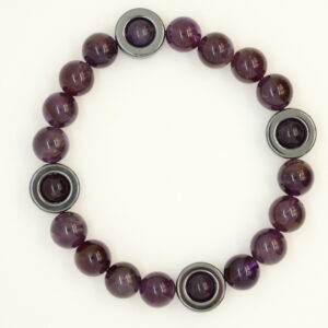Heren armband met amethist en hematiet