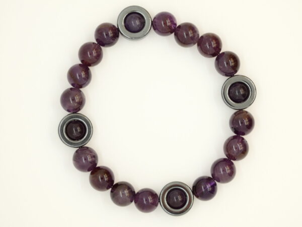 Heren armband met amethist en hematiet