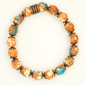 Armband met kleurige drakenbloed jaspis