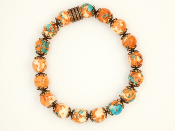Armband met kleurige drakenbloed jaspis