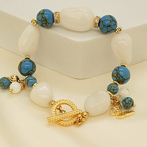 Armband met drakenbloed jaspis en witte agaat natuurstenen