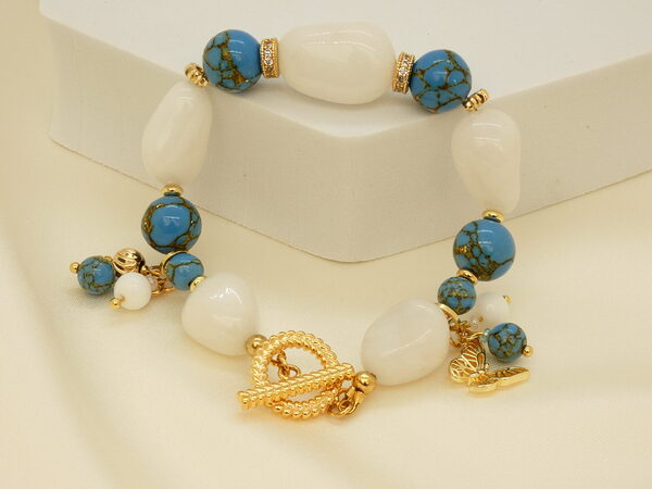 Armband met drakenbloed jaspis en witte agaat natuurstenen