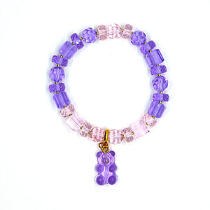 kinderarmband met roze en blauwe glazen facet kralen