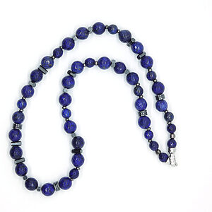 Halsketting met lapis lazuli natuurstenen