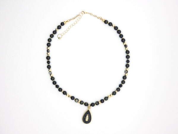 Halsketting met gouden obsidiaan
